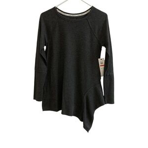 Kensie Performance Womens Gray Ribbed Athletic Top Size XS Retail $49 NWT